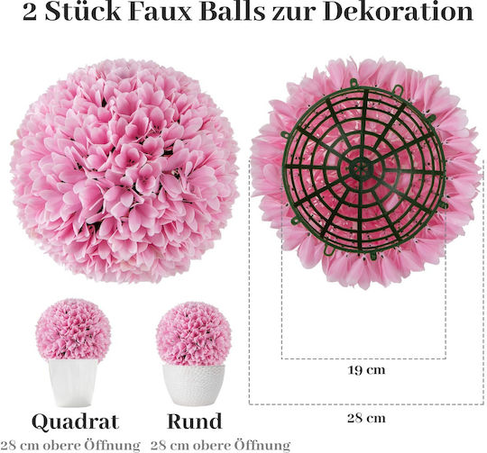 Costway Set of 2 Artificial Boxwood Balls High-Quality PE Material Hz10273-pi