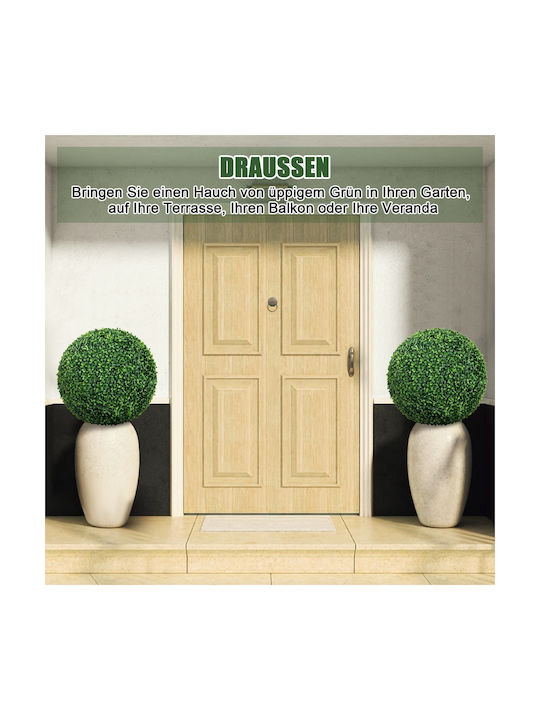 Costway Set of 2 High-Quality PE Artificial Boxwood Spheres for Indoor Outdoor Decoration Hz10288-m