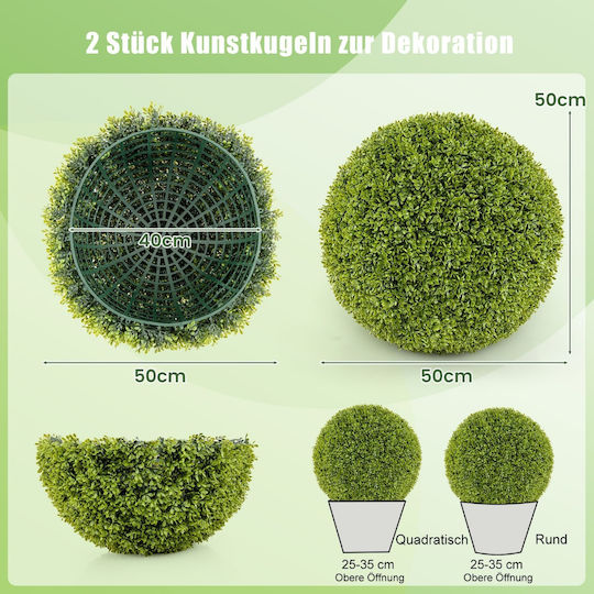 Costway Dekorative Künstliche Buchsbaumkugeln 50 cm Hochwertiges PE-Material Für Innen- und Außenbereich Hz10290-m Costway Dekorative Künstliche Buchsbaumkugeln 50 cm Hochwertiges PE-Material Für Innen- und Außenbereich Hz10290-m