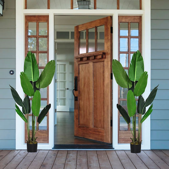 Costway Plantă Artificială Plantă Verde Artificială 160 cm Palmier Tropical Artificial Monstera Plantă Șarpe Hz10194