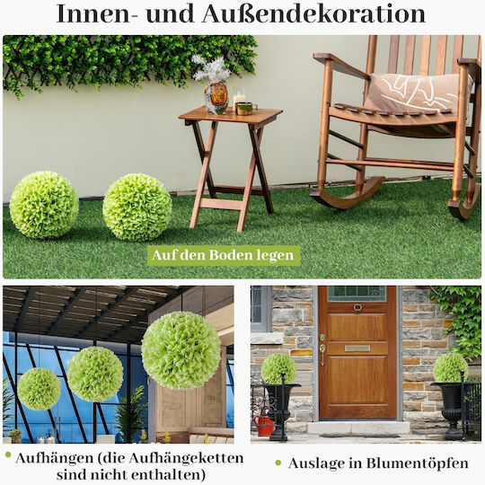 Costway Set of 2 Artificial Boxwood Balls High-Quality Material Pe Hz10273-gn