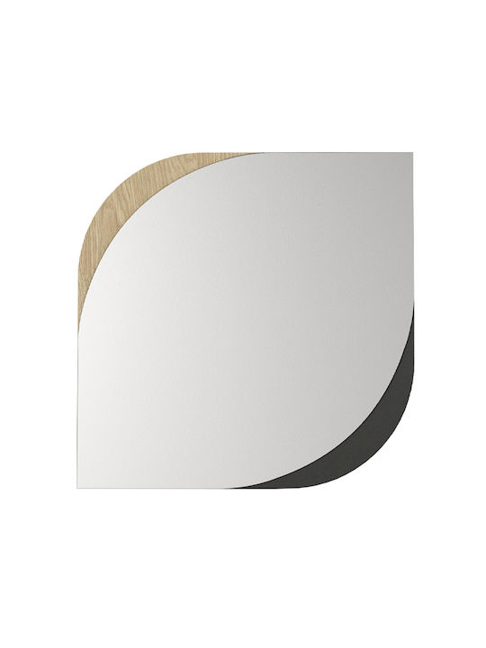 Megapap Lava Wall Mirror with Gray Wooden Frame 70x70cm 1pcs