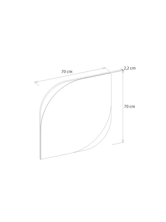 Megapap Lava Wall Mirror with Gray Wooden Frame 70x70cm 1pcs
