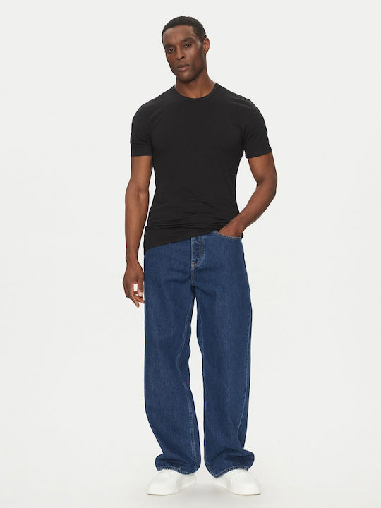 Men's Undershirts Short-sleeved in Black Color 3Pack