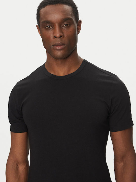Men's Undershirts Short-sleeved in Black Color 3Pack