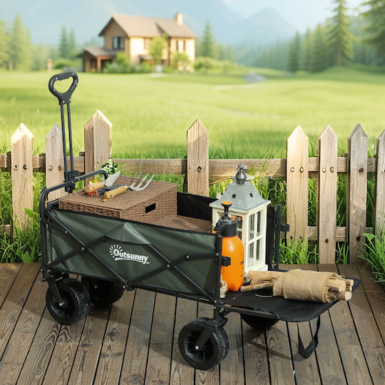 Foldable Garden Cart Metallic Four-wheel 95lt 21x48x78cm.