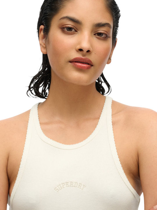Bluza Damă Bumbac Fără Mâneci Crem