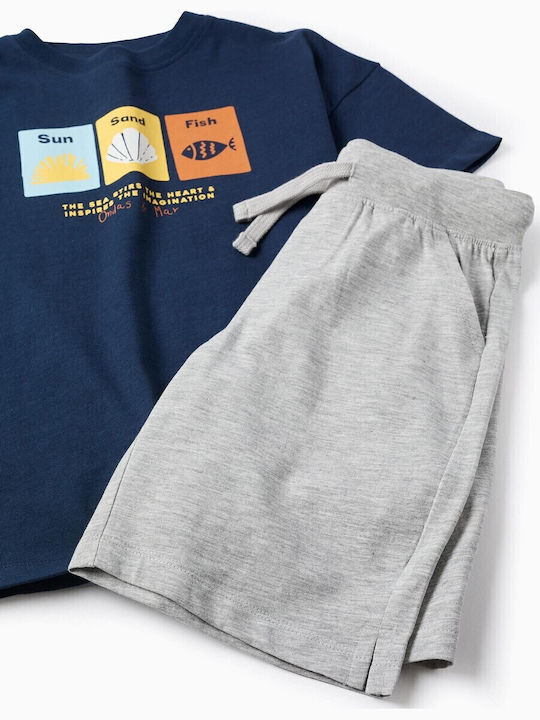 Kids' Set with Shorts Summer 2pcs Blue, Grey