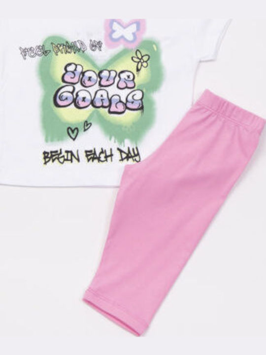 Kids' Set with Leggings Summer 2pcs White