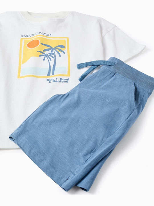 Kinder-Set mit Shorts Sommer 2Stück White, Blue