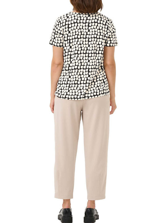 Damen Bluse mit V-Ausschnitt Beige