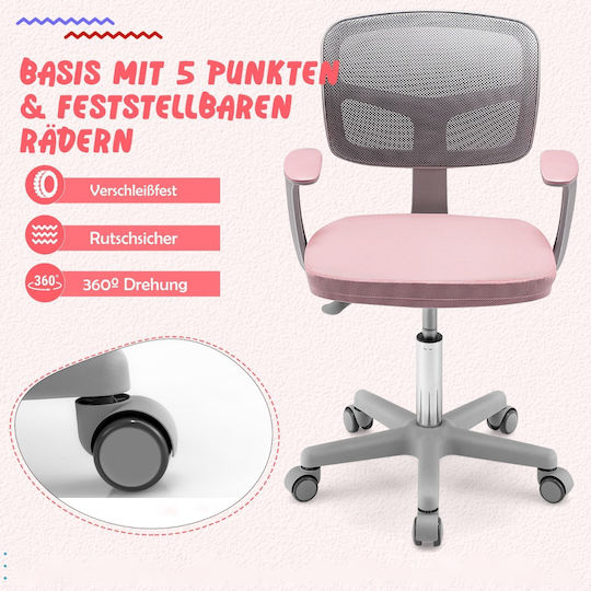 Pink Kids Desk Chair 54x50x80-91.5cm