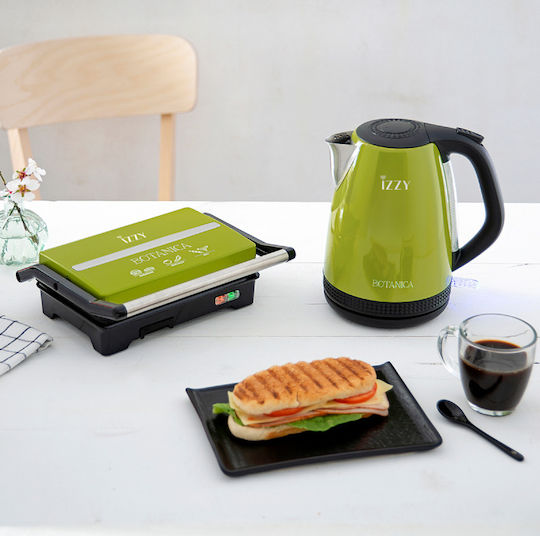 Izzy Panini Botanica IZ-2005 Τοστιέρα για 2 Τοστ 800W Πράσινη