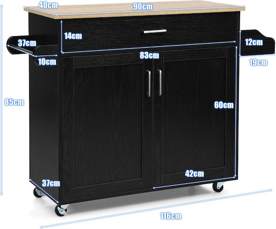 Επιδαπέδιο Ντουλάπι Μαύρο 116x40x85εκ. Επιδαπέδιο Ντουλάπι Μαύρο 116x40x85εκ.