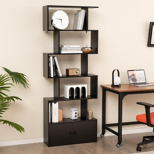 Bibliotecă Neagră 70x23x183 cm