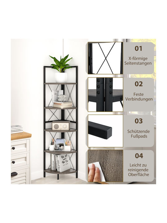 Ecke Bibliothek Braun 35.5x35.5x159.5cm