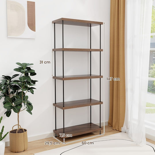 Industrial Bookcase 60x29.5x147cm