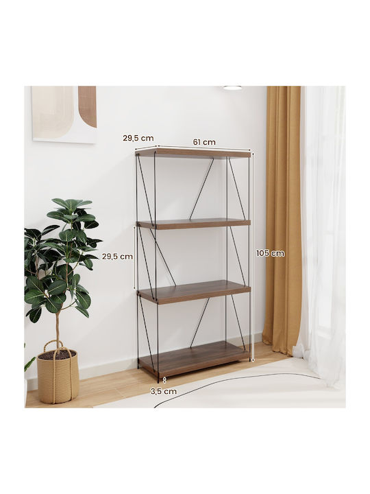 Brown Bookcase 61x29.5x105cm