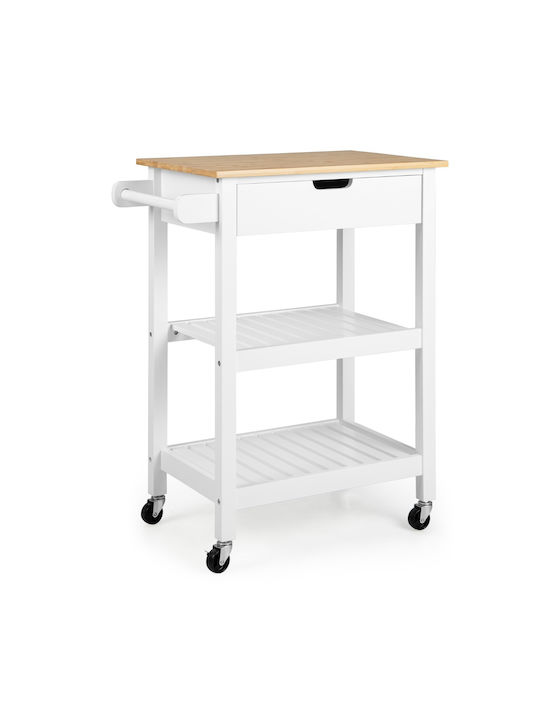 Costway Kitchen Trolley Wooden White