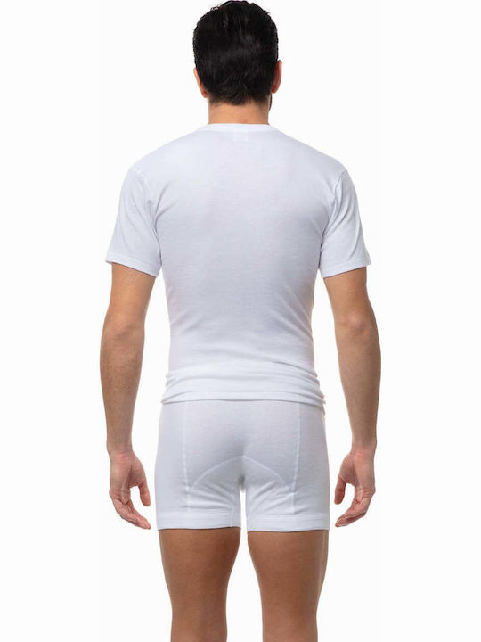 Men's Undershirt Short-sleeved in White Color