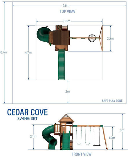Παιδική Χαρά Μεγάλη Cedar Cove Play Tower Μ558εκ.