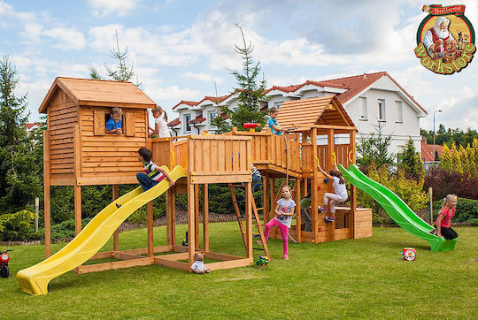 Fungoo Fungoo Holzturm Spielplatzspielzeug mit Kletterfläche Mehrfarbig