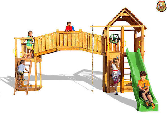 Fungoo Fungoo Holzturm Spielplatzspielzeug mit Kletterfläche Mehrfarbig