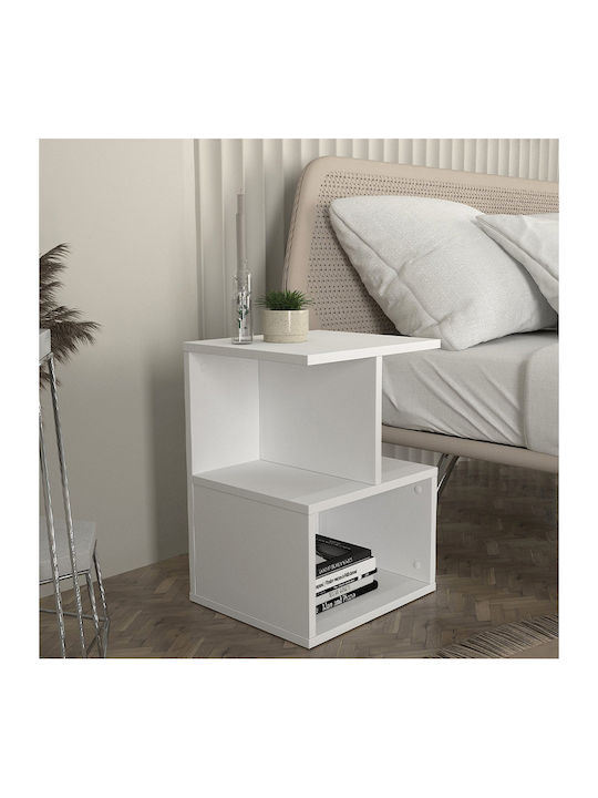 Κομοδίνο Entiero Ξύλινο Λευκό 39.8x35x54.6cm GP042-0270,2