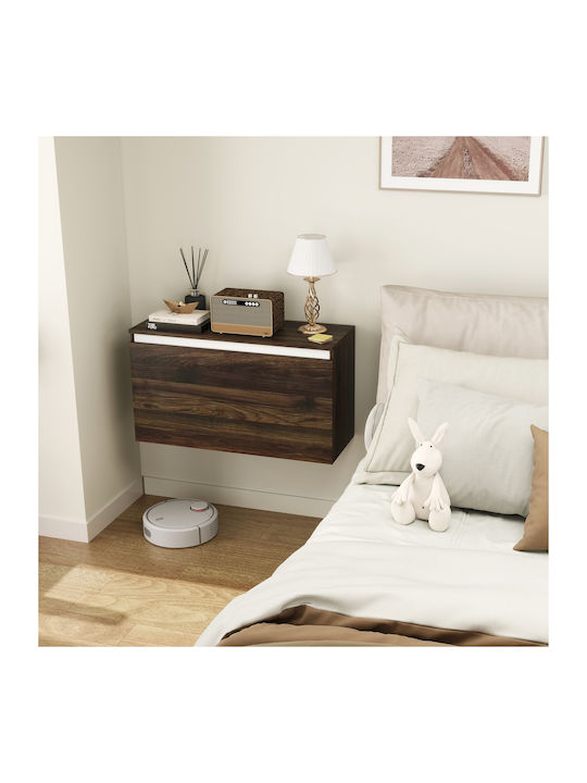 Wooden Bedside Table Brown 80x30x45cm