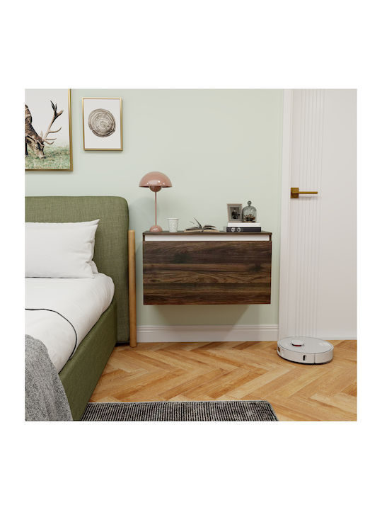 Wooden Bedside Table Brown 80x30x45cm