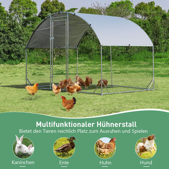 Costway Metallic Poultry Coop L2.8 x W1.9 x H1.9m