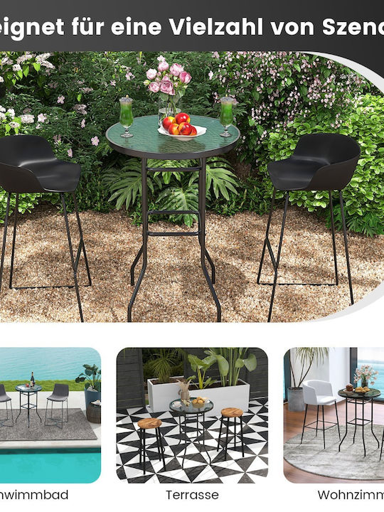 Outdoor Bar Metal Table Pink 68x68x97cm
