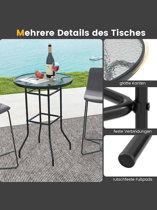 Outdoor Bar Metal Table Pink 68x68x97cm