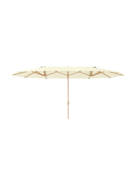 Umbrelă Rotundă Metalică Bej 4.55x2.65m