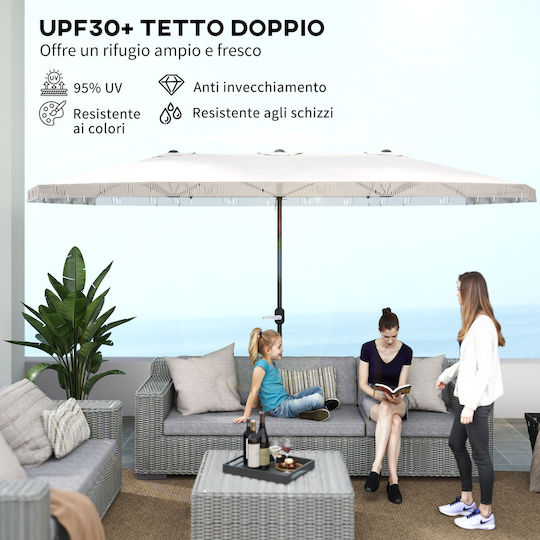 Ομπρέλα Στρογγυλή Μεταλλική Λευκή Φ4.5xΥ2.6m