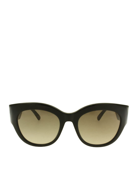 Longchamp Women's Sunglasses with Black Plastic Frame and Brown Gradient Lens LO740S 001