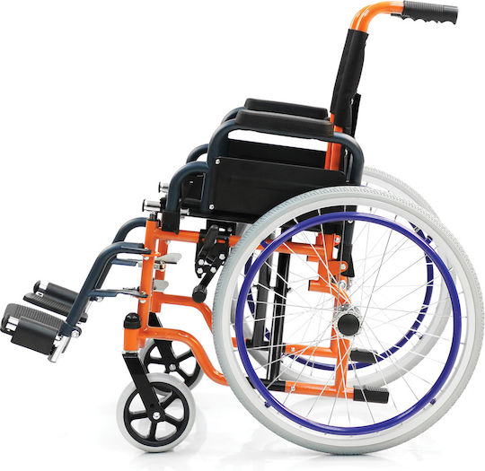 Mobiak Rainbow Kids Wheelchair 20" Folding Simple Type Wheelchair for children with footrests 36cm 0811311 Orange