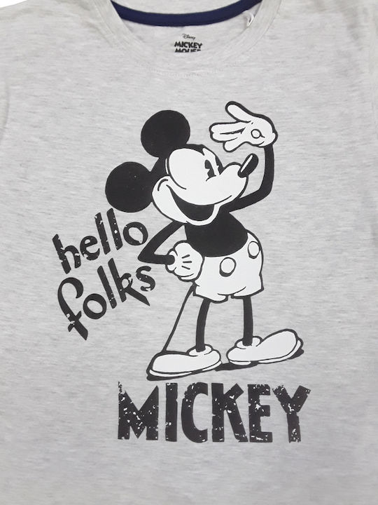 Disney Παιδική Πιτζάμα Καλοκαιρινή Βαμβακερή Γκρι Mickey Disney Παιδική Πιτζάμα Καλοκαιρινή Βαμβακερή Γκρι Mickey