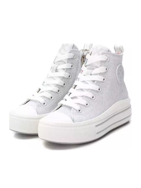 Παιδικά Sneakers High Ασημί