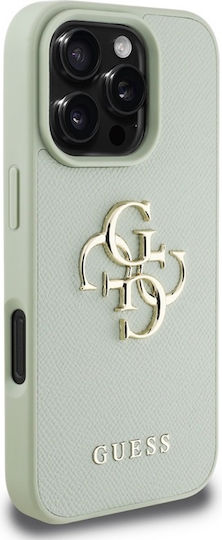 Guess Genarbtes Big 4G Logo Kleines Klassisches Logo Case iPhone 16 Pro Max Grün
