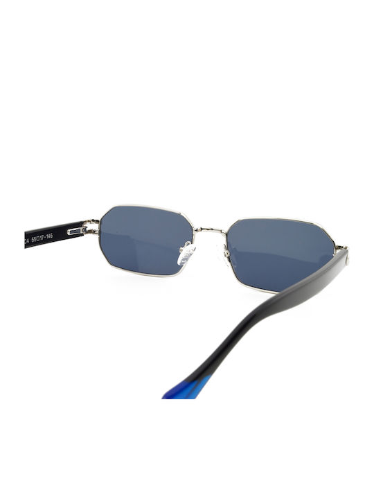 Urban Owl Unisex Sunglasses with Silver Metal Frame and Blue Lens HUNTER-C4