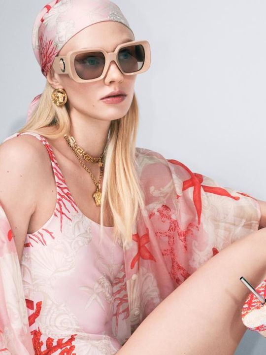 Versace Γυναικεία Γυαλιά Ηλίου με Καφέ Κοκκάλινο Σκελετό και Καφέ Φακό VE4473U 548973