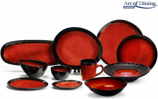 Heinner Vulcano Plate Shallow Ceramic Red 28cm