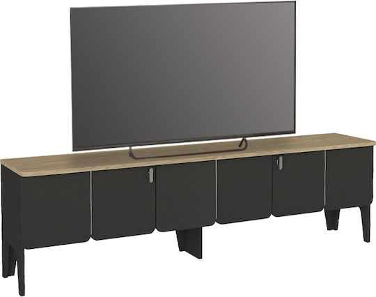 TV-Ständer Pedro Anthrazit - Rota Eiche M180xT35xH50.7cm