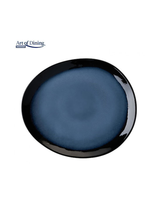 Heinner Serenity Plate Shallow Oval Ceramic Blue 21cm 4pcs