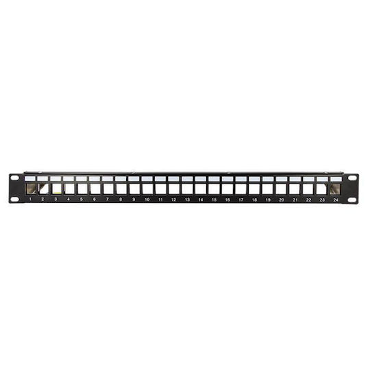 LogiLink Patch Panel Keystone για Rack 1U 19" 24 Θυρών Γκρι