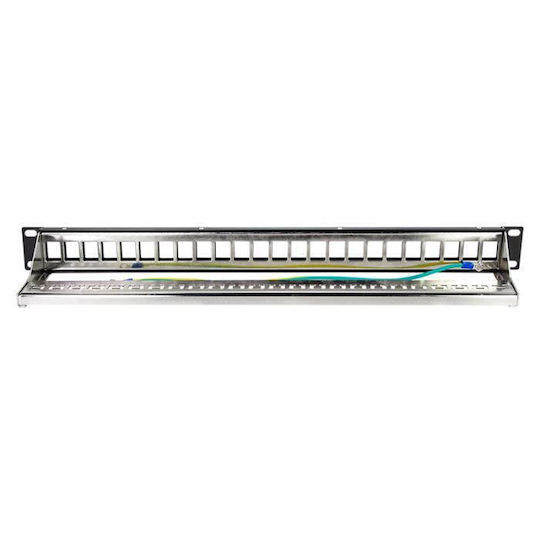 LogiLink Patch Panel Keystone για Rack 1U 19" 24 Θυρών Γκρι