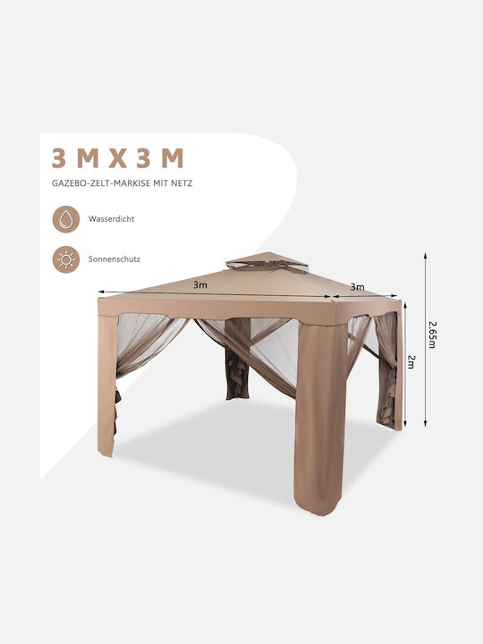 Costway Gazebo Grădină Maro x3m