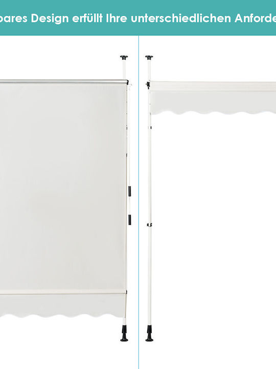 Costway Τέντα Βεράντας με Led Καφέ 1.5x1.2m