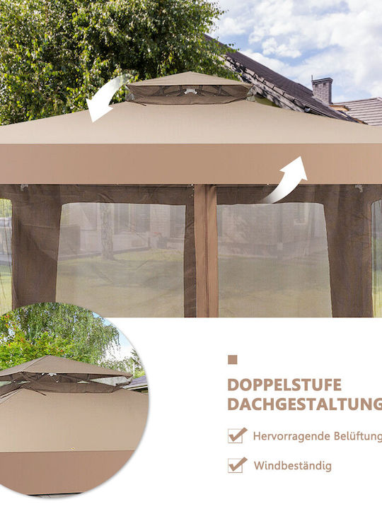 Costway Gazebo Grădină Maro x3m